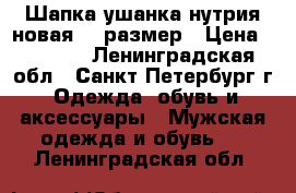 Шапка-ушанка нутрия новая 58 размер › Цена ­ 1 200 - Ленинградская обл., Санкт-Петербург г. Одежда, обувь и аксессуары » Мужская одежда и обувь   . Ленинградская обл.